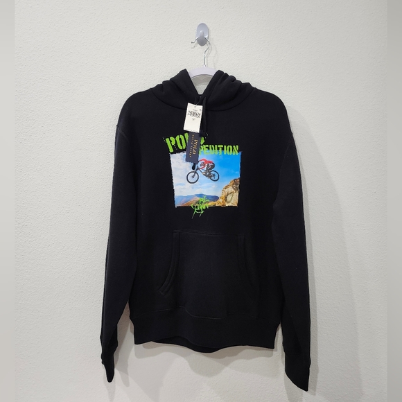 Polo Ralph Lauren Men Black Polo Expedition Fleece Graphic Hoodie Sz Medium NWT